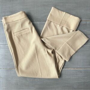Topshop Khaki Wide Leg Trouser Flap Pocket Wide Cuff Stretch Knit Tan